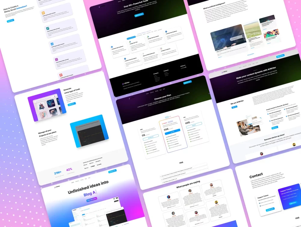 AI WriterKit • Saas Website Template Banner 2